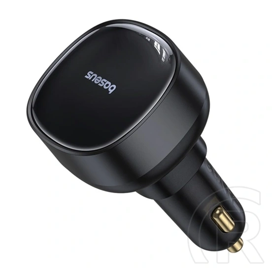 Baseus Enjoyment Pro autós töltő (55W, 1×USB Type-A, 1×Lightning kihúzható kábel 70 cm, QC3.0, aranyozott érintkezők, fe