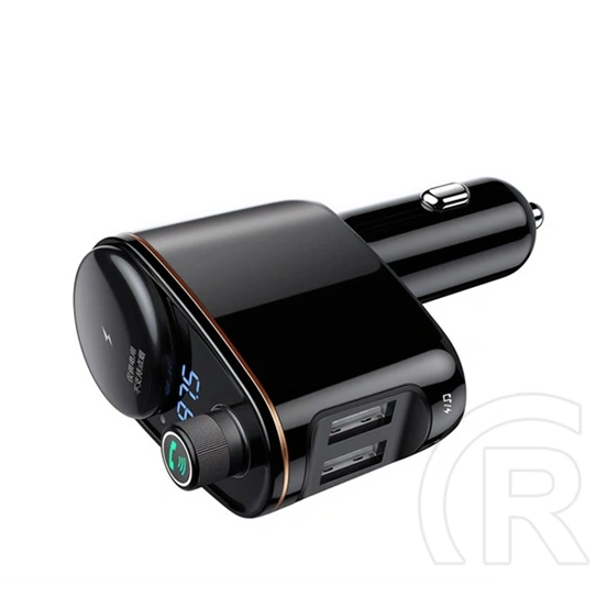 Baseus FM transmitter autós töltő (szivargyújtó, 2 USB aljzat, Bluetooth 4.2, 3.4A, fekete)