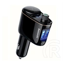 Baseus FM transmitter autós töltő (szivargyújtó, 2 USB aljzat, Bluetooth 4.2, 3.4A, fekete)