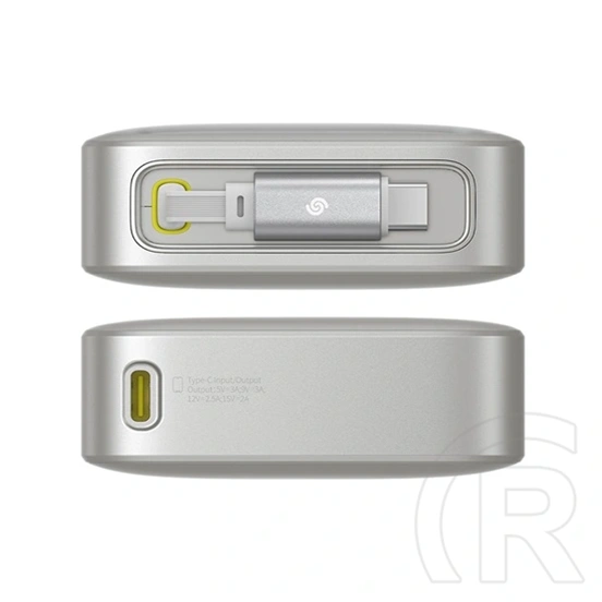 Baseus Free2Pull vésztöltő type-c aljzat (10000 mAh, 30 W, PD gyorstöltő, beépített type-c kábel, digitális kijelző, szü