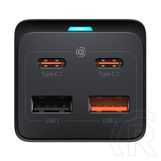 Baseus GaN3 Pro asztali töltőállomás (65 W, 1×CEE 7/3, 2×USB Type-A, 2×USB Type-C, 100 W USB Type-C kábel 1 m)