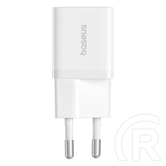 Baseus GaN5 Mini 1C hálózati töltő type-c aljzat (25W, GaN5, PD gyorstöltő, prémium minőség, fehér)