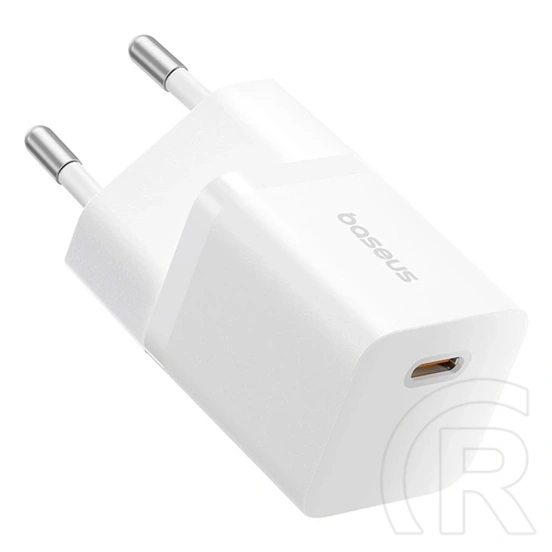 Baseus GaN5 Mini 1C hálózati töltő type-c aljzat (25W, GaN5, PD gyorstöltő, prémium minőség, fehér)