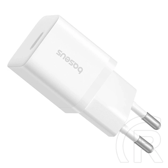 Baseus GaN5 Mini 1C hálózati töltő type-c aljzat (25W, GaN5, PD gyorstöltő, prémium minőség, fehér)
