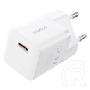 Baseus GaN5 Mini 1C hálózati töltő type-c aljzat (25W, GaN5, PD gyorstöltő, prémium minőség, fehér)