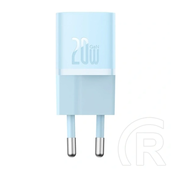 Baseus GaN5 Mini fali töltő (20W, GaN, PD gyorstöltés, 1× USB Type-C, kék)
