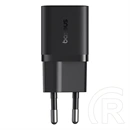 Baseus GaN5 Mini hálózati gyorstöltő (25W, 1×USB Type-C, GaN, PD gyorstöltő, fekete)