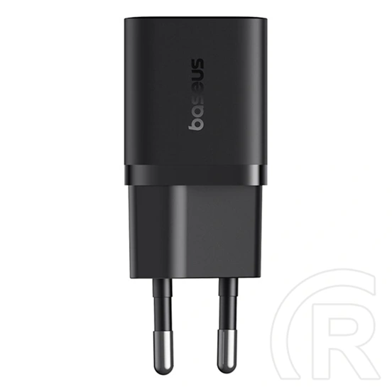 Baseus GaN5 Mini hálózati gyorstöltő (25W, 1×USB Type-C, GaN, PD gyorstöltő, fekete)