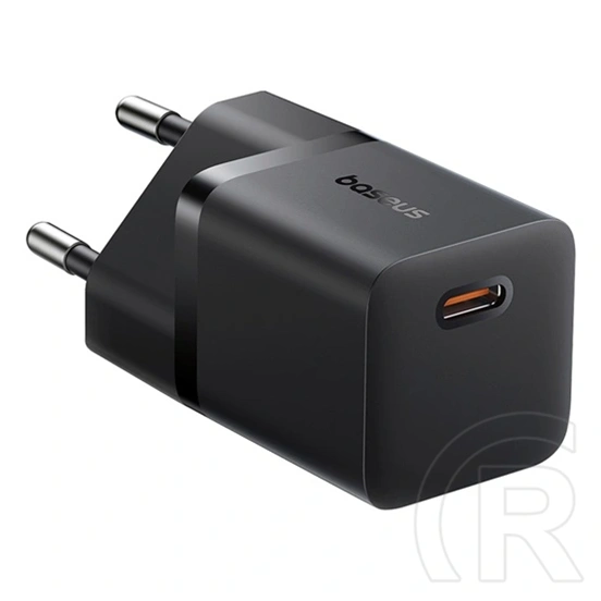 Baseus GaN5 Mini hálózati gyorstöltő (25W, 1×USB Type-C, GaN, PD gyorstöltő, fekete)