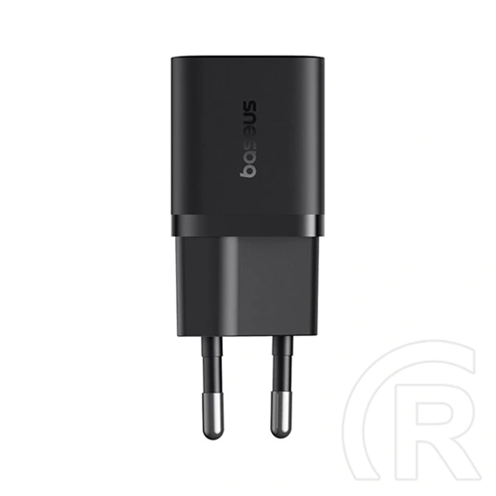 Baseus GaN5 Mini hálózati gyorstöltő (25W, 1× USB Type-C aljzat, GaN, 100W USB Type-C kábel 1 m, fekete)