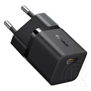 Baseus GaN5 Mini hálózati gyorstöltő (25W, 1× USB Type-C aljzat, GaN, 100W USB Type-C kábel 1 m, fekete)