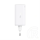 Baseus GaN6 Pro hálózati gyorstöltő (100W, GaN, 2×USB Type-C, 2×USB Type-A, 100W USB Type-C kábel 1m, fehér)
