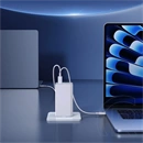 Baseus GaN6 Pro hálózati gyorstöltő (100W, GaN, 2×USB Type-C, 2×USB Type-A, 100W USB Type-C kábel 1m, fehér)