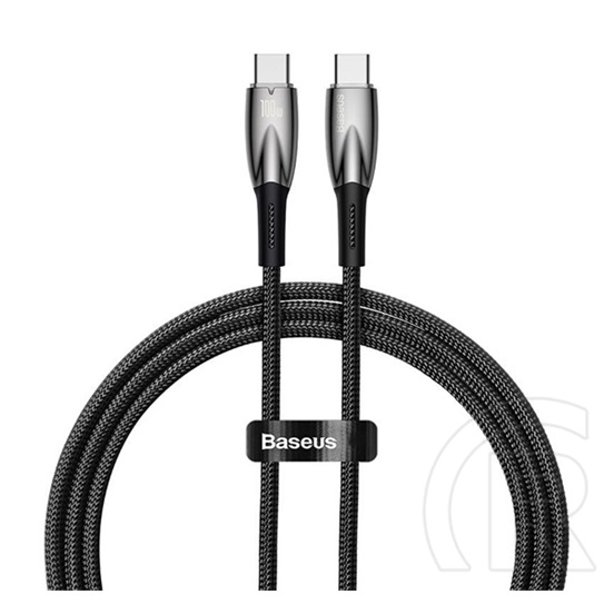 Baseus Glimmer USB adat- és töltőkábel (C dugó / C dugó, 100W, 1 m, fekete)