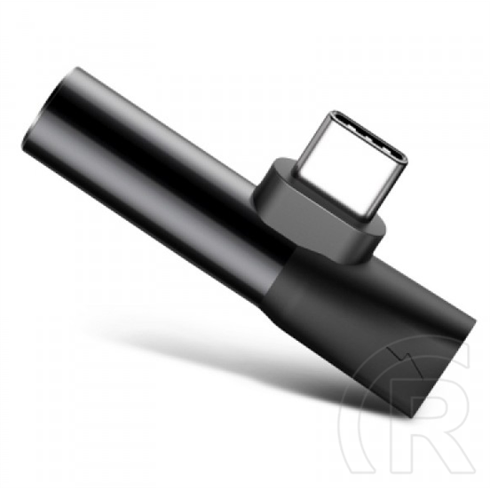 Baseus L41 USB Type C M/F - 3.5 mm jack F elosztó (fekete)