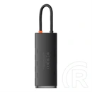 Baseus Lite 5-Port USB Type-C hub (HDMI 4K@30Hz, 3×USB-A 3.0, USB-C PD 100W, 25 cm, fekete)