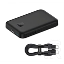 Baseus Magnetic Mini Air vésztöltő (6000mAh, 20W gyorstöltés, vezeték nélküli, mágneses, Type-C kábel, fekete)