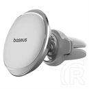 Baseus Magnetic autós tartó (szellőzőrácsra, 360°, mágneses, kábelrögzítő, 44×44×53 mm, 60 g, ezüst)