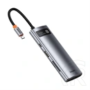 Baseus Metal Gleam 7in1 USB Type-C hub (1×HDMI 4K@30Hz, 2×USB-A 3.0, 1×USB-C PD 100 W, 1×USB-C adatport, SD, microSD, 17