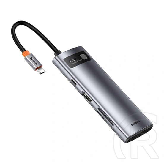 Baseus Metal Gleam Type-C hub 7in1 (1×HDMI 4K@60Hz, 3xUSB-A 3.0 (5 Gbps), 1xUSB-C PD 100W, SD, microSD, 17 cm kábel, szü