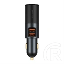 Baseus Share Together autós gyorstöltő (60W, 2×USB Type-A, szivargyújtó, fekete)