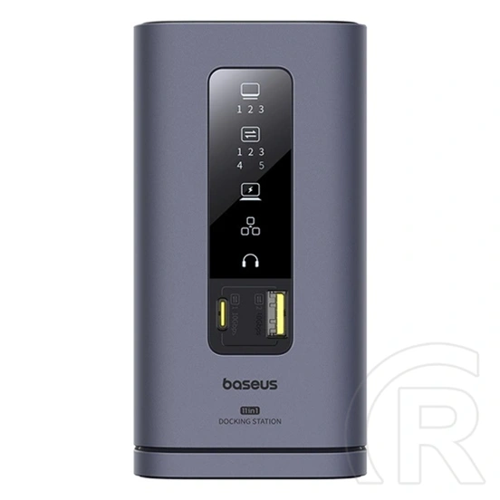Baseus Spacemate 11in1 USB-C hub (3×HDMI4K@60Hz,4×USB-A,USB-C3.2,PD100W/85W,RJ451Gbps,3,5mm audió,szürke)