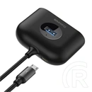 Baseus Square Round 4in1 USB Type-A HUB (1×USB 3.0, 3×USB 2.0, Micro USB 5 V tápcsatlakozó, 1 m, fekete)