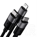 Baseus StarSpeed One-for-Three USB Type-A – iPhone/USB Type-C/Micro USB adatkábel (3,5 A, 480 Mbps, 1,2 m, fekete)