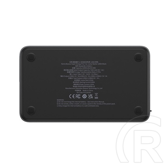 Baseus Super Energy Pro+ autós indítássegítő 12000 mAh, 1200 A, fekete