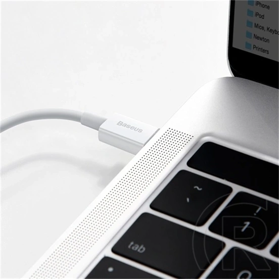Baseus Superior USB Type-C – Lightning adatkábel (20 W, PD 2.0, 480 Mbps, 1 m, fehér)