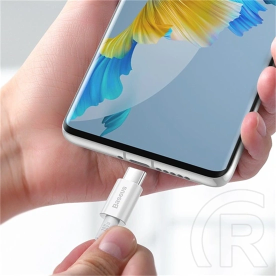 Baseus Superior USB Type-C gyorstöltő adatkábel (100 W, 480 Mbps, 2 m, fehér)