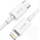 Baseus Superior USB Type-C – iPhone gyorstöltő adatkábel (20 W, PD 2.0, 480 Mbps, 1,5 m, fehér)