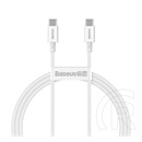 Baseus Superior USB adat- és töltőkábel (C dugó / C dugó, 100W, 1 m, fehér)