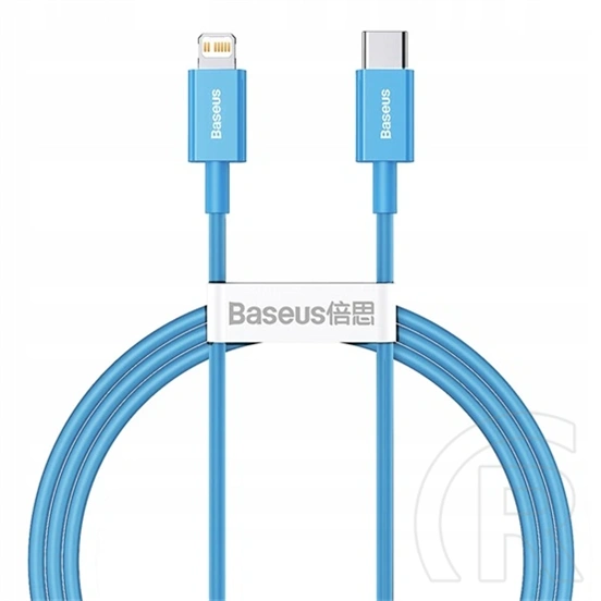 Baseus Superior gyorstöltő adatkábel (USB Type-C – Lightning, 1 m, 20 W, PD 2.0, 480 Mbps, kék)