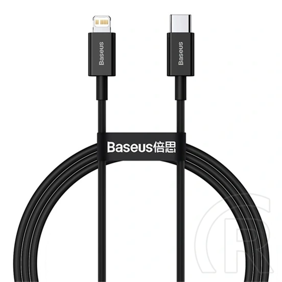 Baseus Superior gyorstöltős adatkábel (USB Type-C - Lightning, 1 m, 20 W, PD 2.0, 480 Mbps, fekete)