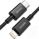 Baseus Superior gyorstöltős adatkábel (USB Type-C - Lightning, 1 m, 20 W, PD 2.0, 480 Mbps, fekete)