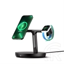 Baseus Swan vezeték nélküli töltő állvány 3in1 (20w, wireless, MagSafe kompatibilis, Apple watch töltő, airpods töltő, U