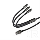 Baseus Tungsten Gold 3-in-1 töltőkábel (USB Type-A – Lightning/USB Type-C/Micro USB, 1,5 m, 3,5 A, fekete)