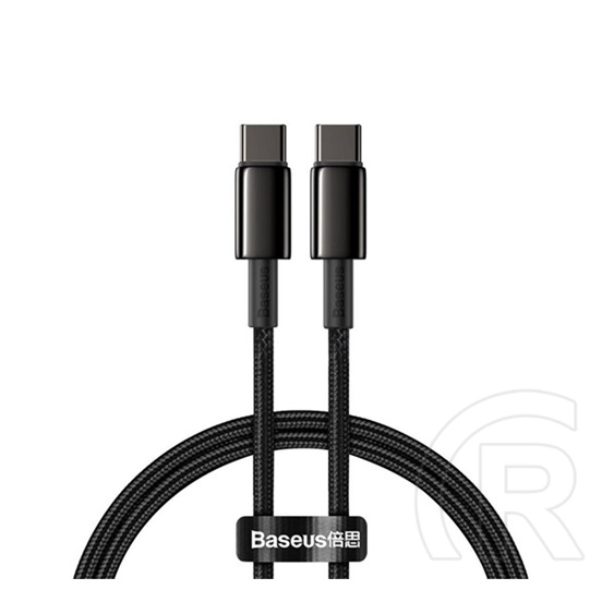 Baseus Tungsten Gold USB adat- és töltőkábel (C dugó / C dugó, 100W, 1 m, fekete)
