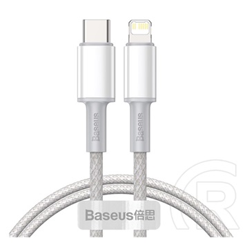 Baseus High Density töltőkábel (USB-C dugó /  Lightning dugó, 20W, 1 m, fehér)