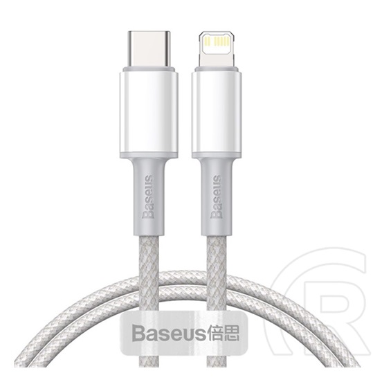 Baseus High Density töltőkábel (USB-C dugó /  Lightning dugó, 20W, 1 m, fehér)