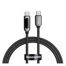 Baseus Display USB adat- és töltőkábel (C dugó / C dugó, 20V/5A, 1 m, kijelző, fekete)