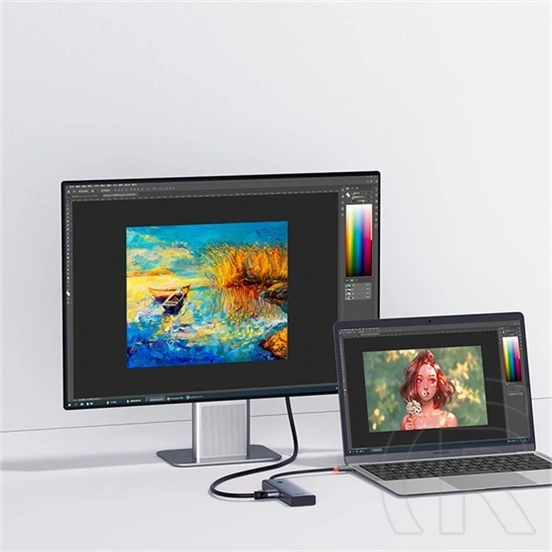 Baseus UltraJoy Type-C hub 5in1 (HDMI 4K@30Hz, 3xUSB-A 5 Gbps, USB-C PD 100W, kábel 22 cm, szürke)