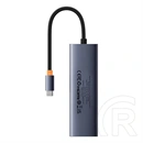 Baseus UltraJoy type-c hub 6in1 (3xUSB-A 3.0 5Gbps, HDMI 4K@30Hz, USB-C PD 100W, RJ45 1Gbps, 22cm, szürke)