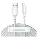 Baseus Simple Wisdom adat- és töltőkábel szett (2 db, USB-A / USB-C, 40W, 1,5 m, fehér)