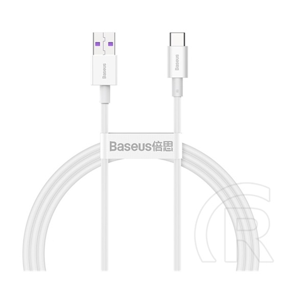 Baseus adatkábel és töltő (usb - type-c, 66w, törésgátló, gyorstöltés támogatás, 100cm) fehér