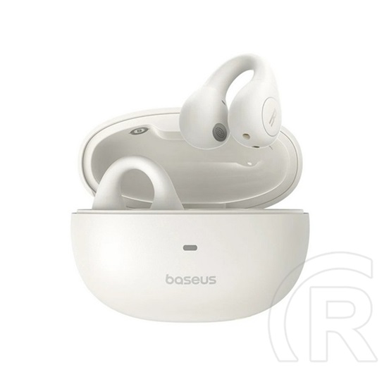Baseus airgo 1 as01 bluetooth fülhallgató sztereo (v5.3, tws, fülre akasztható, zajszűrő, mikrofon + töltőtok) fehér