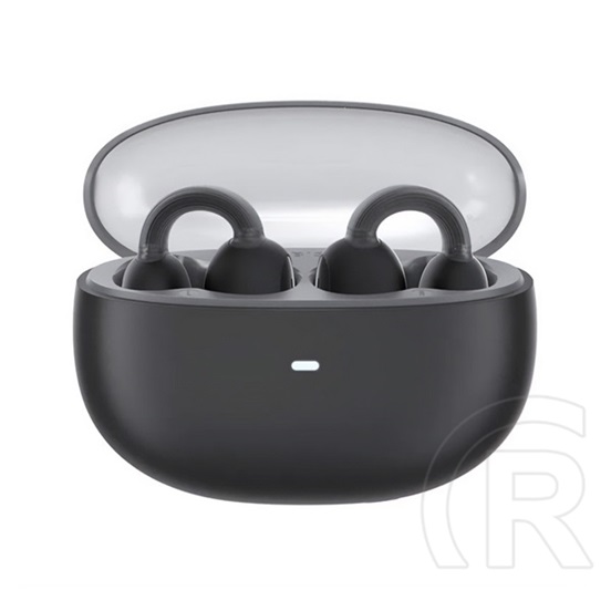 Baseus airgo 1 ring bluetooth fülhallgató sztereo (v5.3, tws, fülre akasztható, mikrofon + töltőtok) fekete