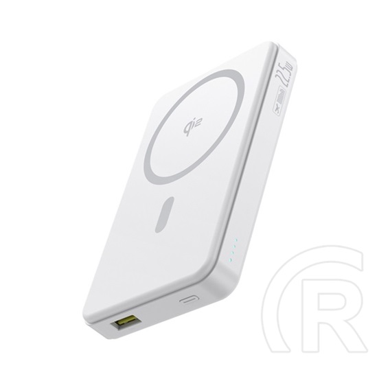Baseus airpow2 qi2 vésztöltő usb+type-c aljzat (10000mah, 22.5w, pd gyorstöltő 3.0, magsafe, led jelzés) fehér