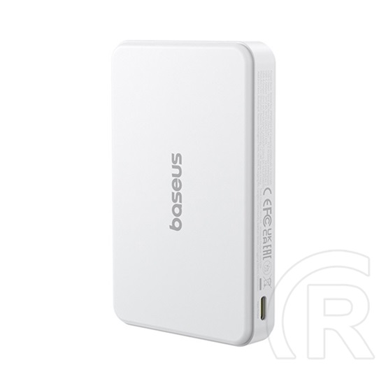 Baseus airpow2 qi2 vésztöltő usb+type-c aljzat (10000mah, 22.5w, pd gyorstöltő 3.0, magsafe, led jelzés) fehér